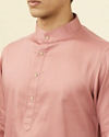 Manyavar Men Coral Pink Kurta Set