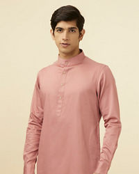 Manyavar Men Coral Pink Kurta Set