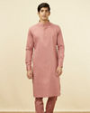 alt message - Manyavar Men Coral Pink Kurta Set image number 2