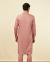 Manyavar Men Coral Pink Kurta Set