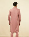 alt message - Manyavar Men Coral Pink Kurta Set image number 5