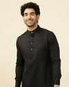 Black Solid Kurta Set image number 0