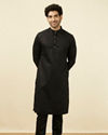 Manyavar Men Black Solid Kurta Set