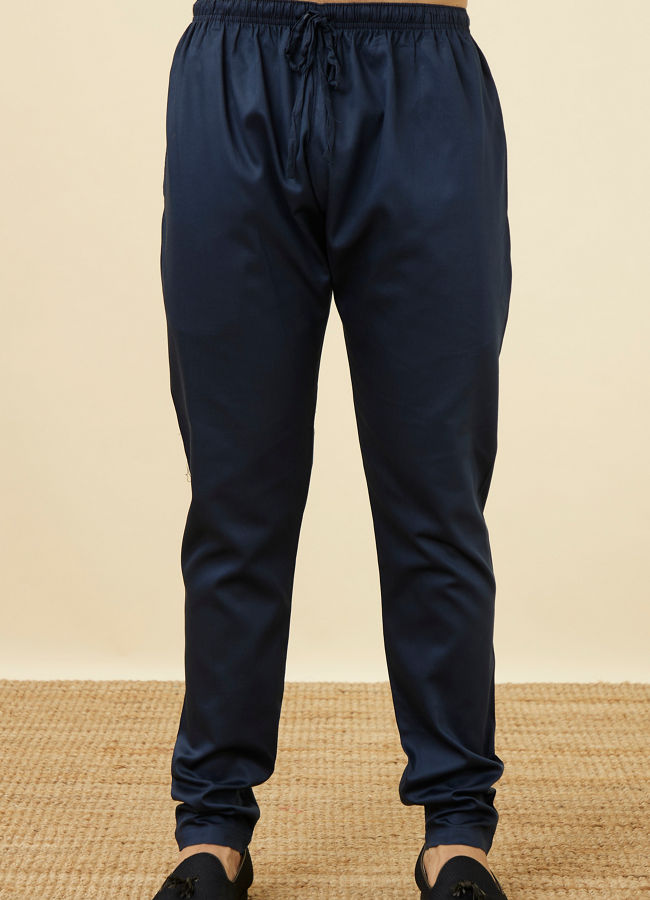 Manyavar Men Deep Blue Kurta Set