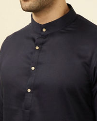 Manyavar Men Deep Blue Kurta Set