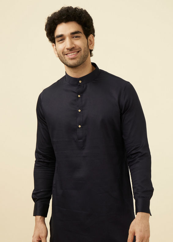 Manyavar Men Deep Blue Kurta Set