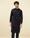 Manyavar Men Deep Blue Kurta Set