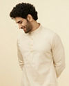 Light Cream Solid Kurta Pajama image number 0