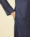 Manyavar Men Royal Blue Drop Patterned Kurta Set