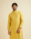 Manyavar Men Golden Plain Kurta Set image number 0