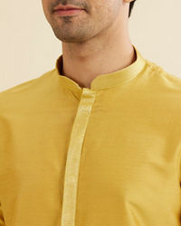 Manyavar Men Golden Plain Kurta Set