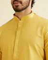 Manyavar Men Golden Plain Kurta Set image number 1