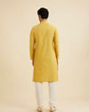 Manyavar Men Golden Plain Kurta Set