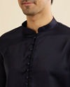 Manyavar Men Dark Blue Loop Buttoned Classic Kurta Set
