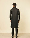 alt message - Manyavar Men Ebony Black Kurta Set image number 5