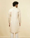 Manyavar Men Classic Cream Beige Angrakha Style Kurta Set