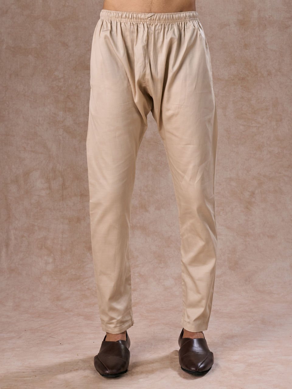 Manyavar Men French Navy Blue Classic Plain Kurta Set with Striped Collar