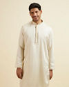 Ivory White Placket Detailed Kurta Set