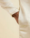 Manyavar Men Ivory White Placket Detailed Kurta Set