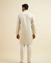 Manyavar Men Ivory White Placket Detailed Kurta Set