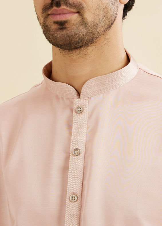 Manyavar Men Baby Pink Kurta Set