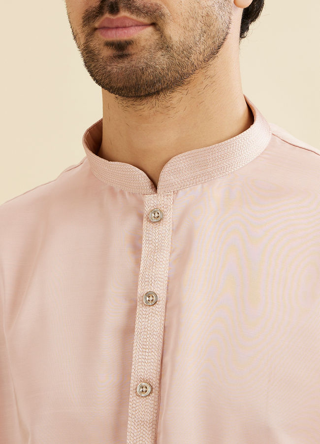 Manyavar Men Baby Pink Kurta Set