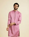 Manyavar Men Dusty Pink Kurta Pajama Set