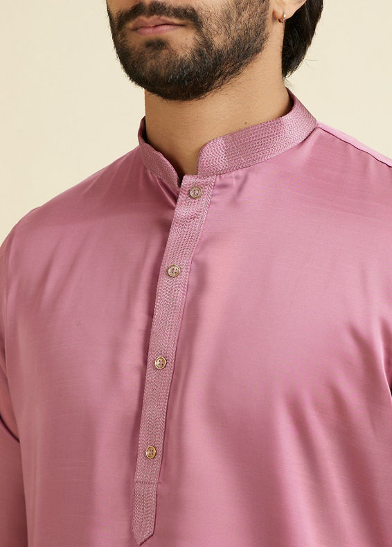 Manyavar Men Dusty Pink Kurta Pajama Set