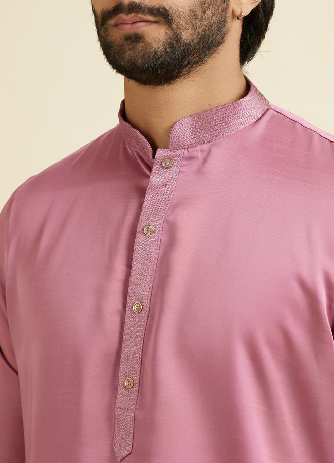 Manyavar Men Dusty Pink Kurta Pajama Set