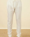 Manyavar Men Sea Shell White Solid Kurta Pajama