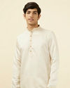 Sea Shell White Solid Kurta Pajama