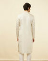 Manyavar Men Sea Shell White Solid Kurta Pajama