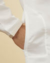 Manyavar Men Shell White Embellished Button Kurta Set