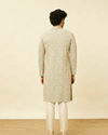 alt message - Manyavar Men Serenity Blue Chikankari Embroidered Kurta Set image number 5