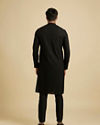 Manyavar Men Chikankari Black Kurta Set