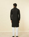 Manyavar Men Midnight Black Chikankari Kurta Set