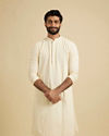 Manyavar Men Classy Cream Kurta Set image number 0