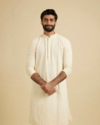 Manyavar Men Classy Cream Kurta Set