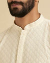 Manyavar Men Classy Cream Kurta Set image number 1