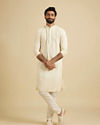 Manyavar Men Classy Cream Kurta Set image number 2