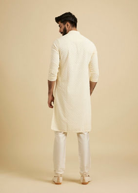 Manyavar Men Classy Cream Kurta Set image number 5