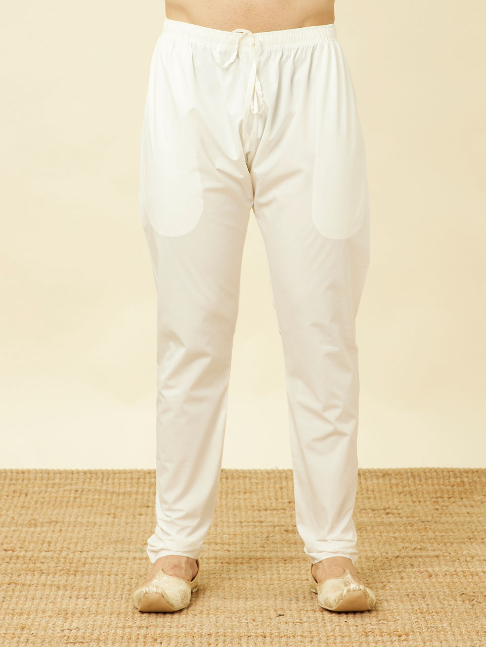 Manyavar Men Candlelight Yellow Floral Patterned Sequined Chikankari Kurta Set