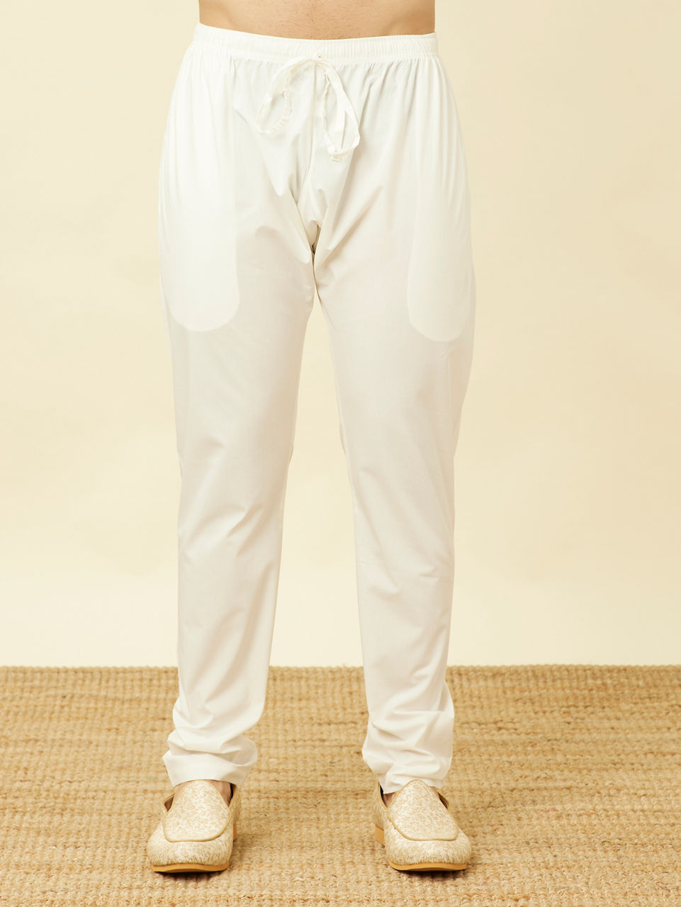 Manyavar Men Tea Green Chikankari Embroidered Kurta Set