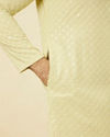 Manyavar Men Tea Green Chikankari Embroidered Kurta Set