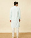 Manyavar Men Powder Blue Chikankari Embroidered Kurta Set