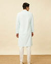 alt message - Manyavar Men Powder Blue Chikankari Embroidered Kurta Set image number 5