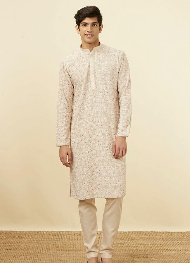 Manyavar Men Sublime Beige Kurta Set