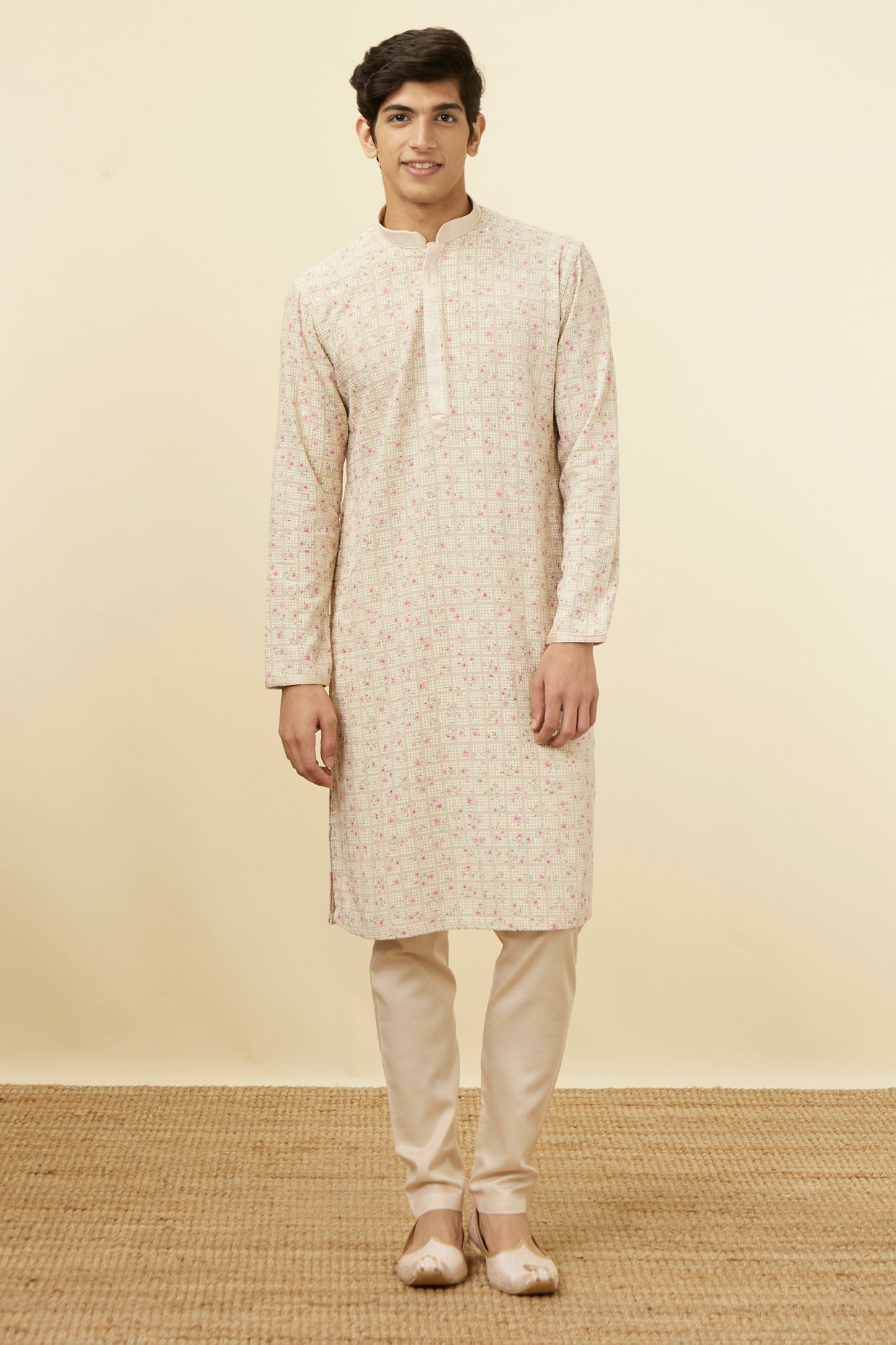 Manyavar Men Sublime Beige Kurta Set