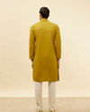 Manyavar Men Moss Green Chikankari Jaal Patterned Kurta Set
