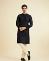 Manyavar Men Blue Chikan Kurta Set image number 2